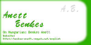 anett benkes business card